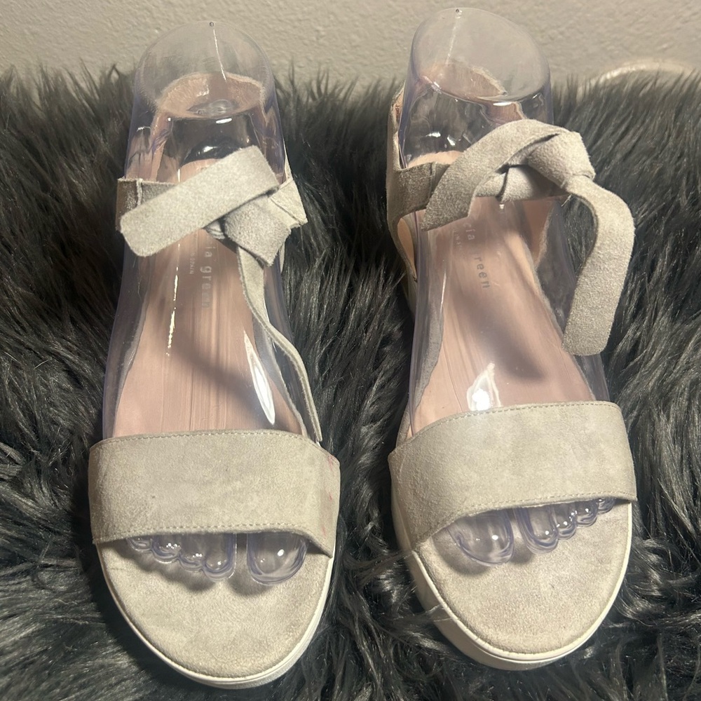 Patricia Green Suede Ankle Strap Sandals Size 37 - Picture 11 of 11